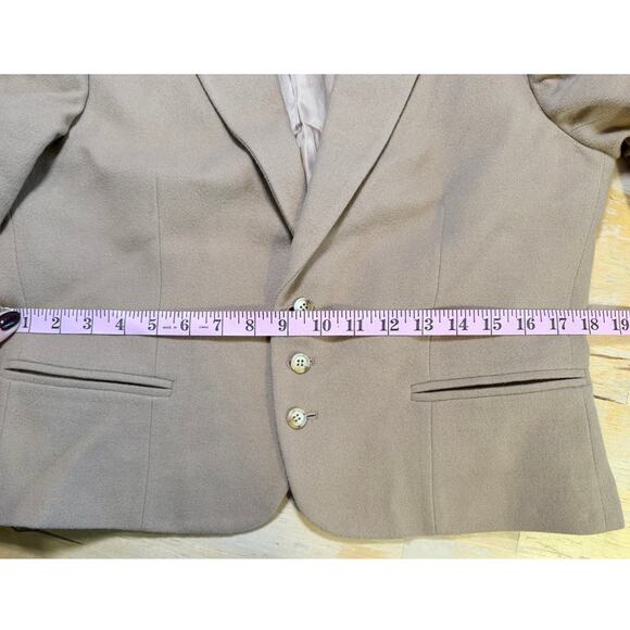 VTG JG Hook Wool Blend Cropped Fitted Blazer Camel Size M Academia Preppy Career - Picture 5 of 11